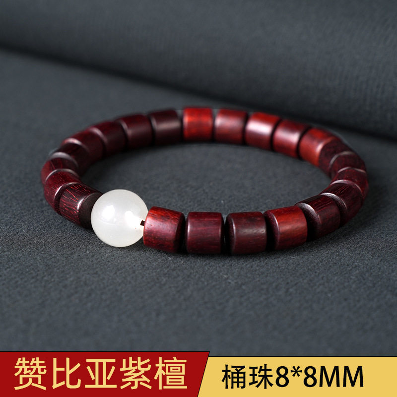 血檀桶珠夜光款天然佛珠手串男女款念珠盘玩手链单圈饰品现货手饰