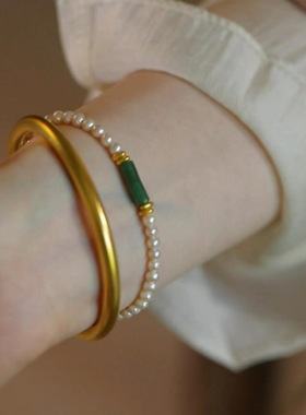 新中式马来玉珍珠手链小众设计清冷感手饰轻奢精致高颜值国风手串