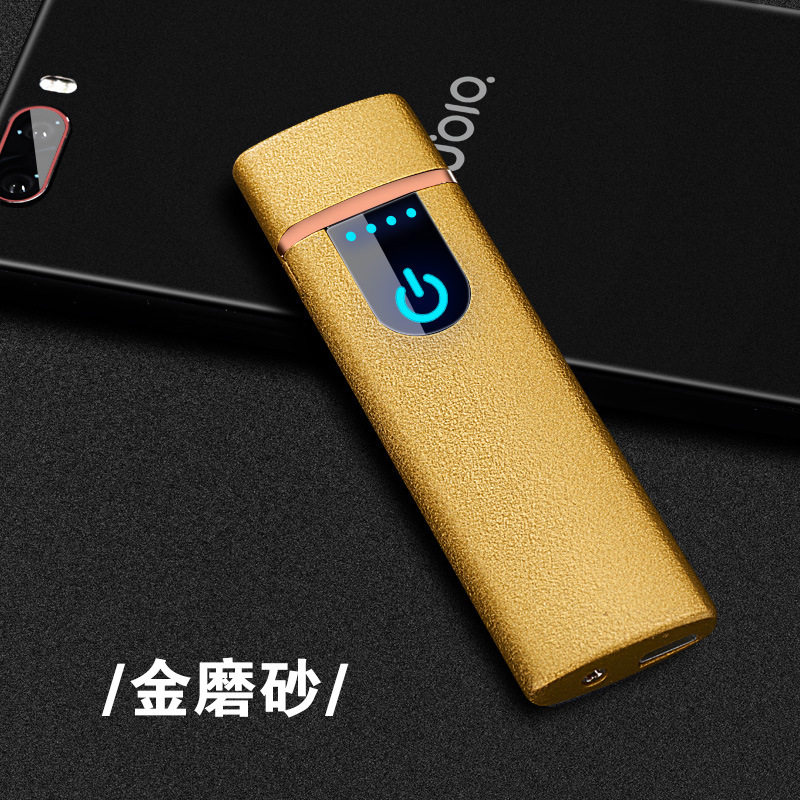 TH752新款迷你薄款双面感应点烟器USB充电打火机礼品定制图片