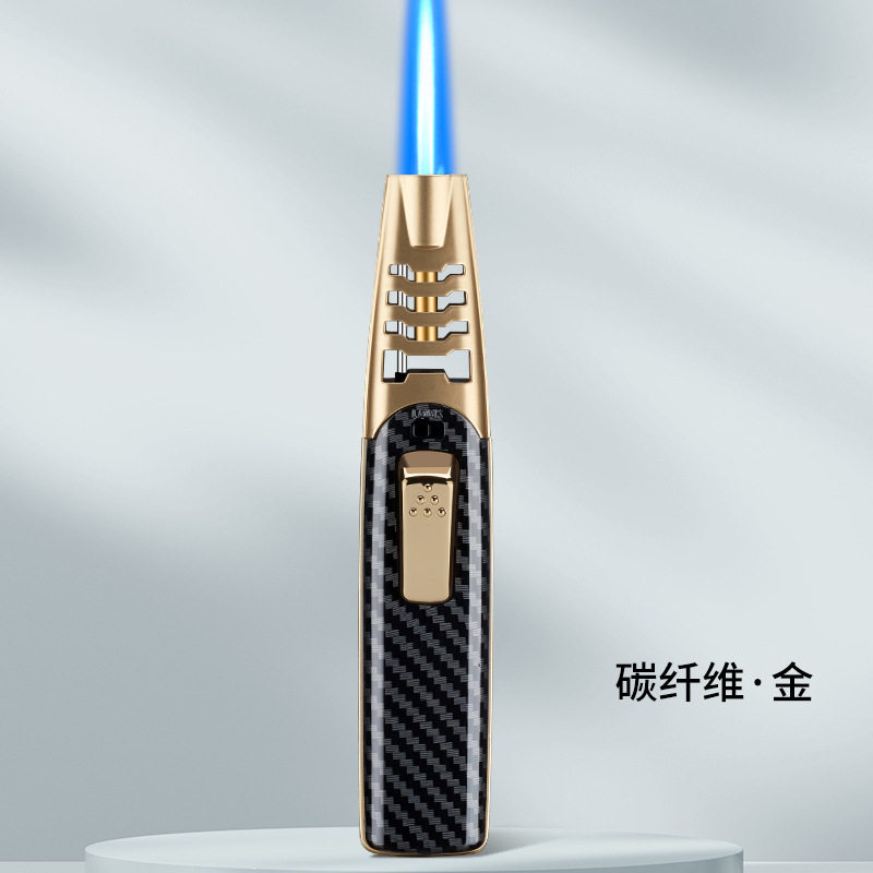 持久定火燃烧充气喷枪点艾灸雪茄烧炭烧烤金属直冲打火机HB707