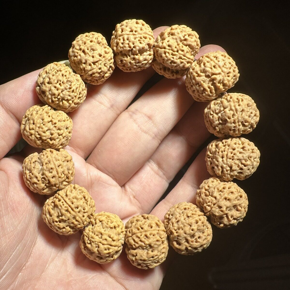 精品金刚菩提手串尼泊尔蜂窝双龙暴肉手链核桃菩提果根子文玩手串