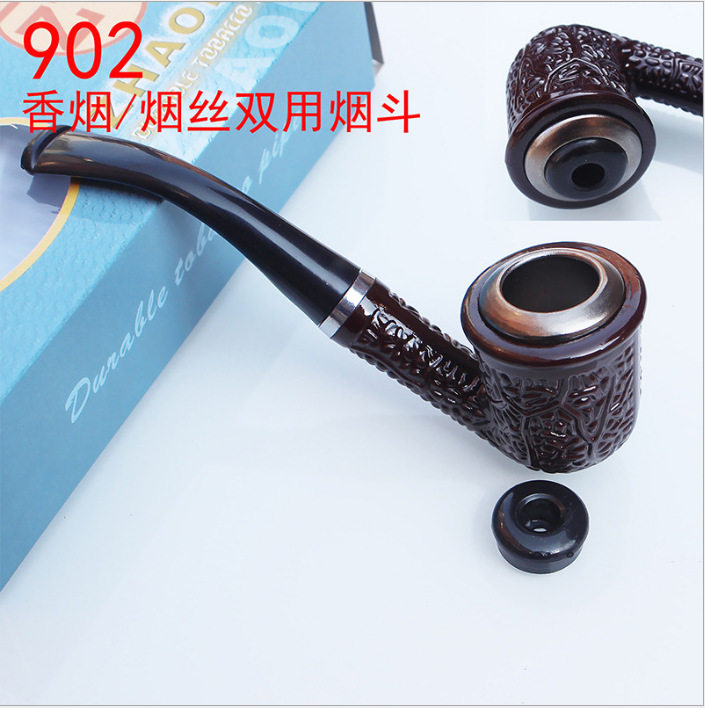ZF902烟丝双用烟斗麻凸点铁锅树脂斗10元店过滤烟斗