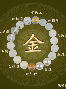 天然水晶多宝五行手链金木水火土能量平衡男女情侣款手串定制