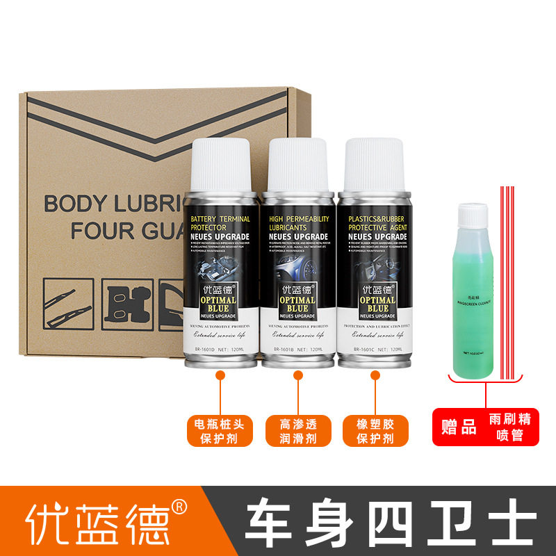 汽车车身保养护四件套雨刮精门铰电动窗胶条电瓶桩头高渗透润滑剂