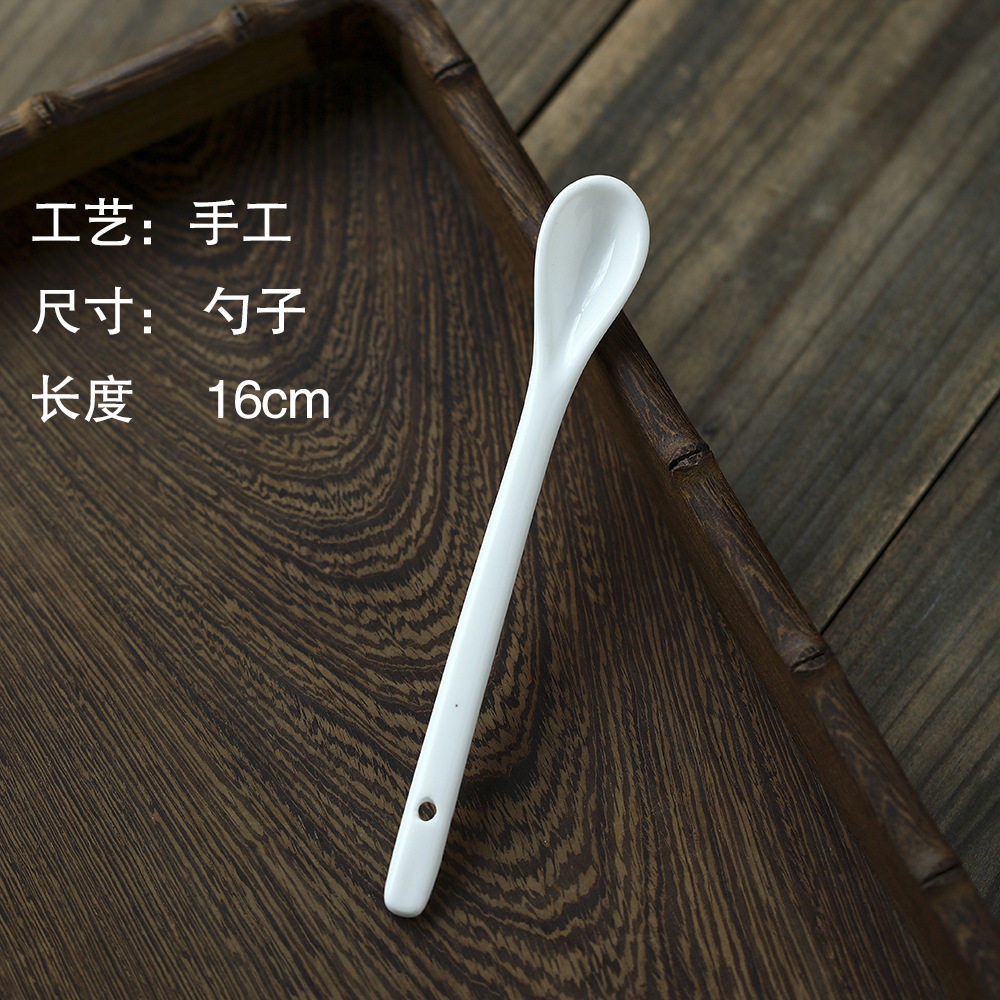晴先生陶瓷勺子各类搭配杯勺陶瓷金属勺筷子