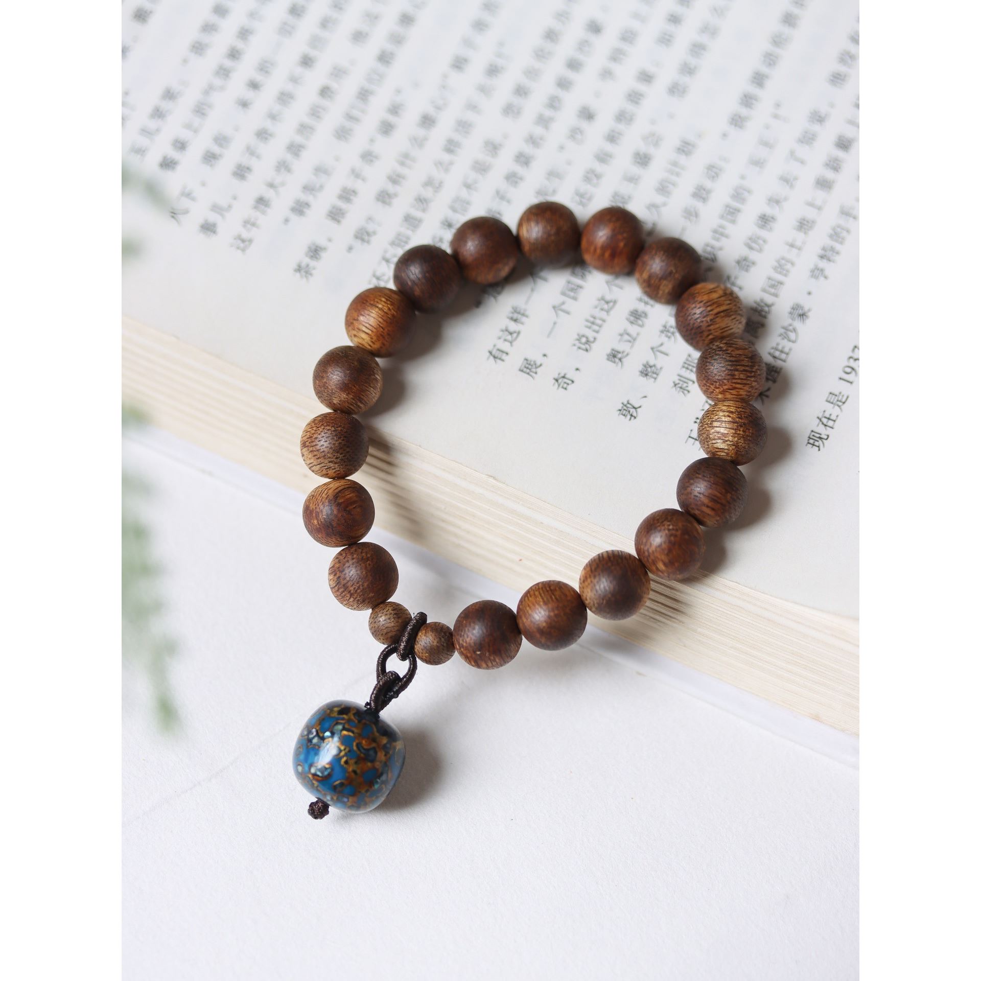 天然加里曼丹沉香镶嵌扎基拉姆男女款文玩佛珠手链念珠装饰品