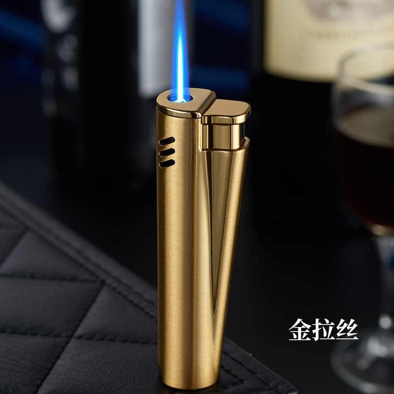 个性纤细小巧气体打火机防风直冲蓝火焰打火机刻字广告礼品