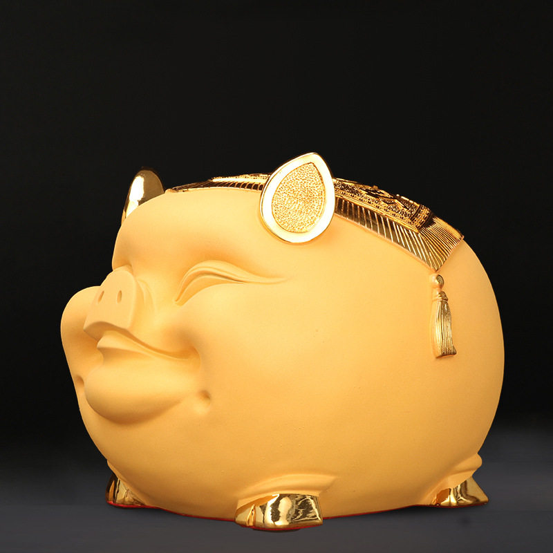 金猪摆件儿童成人存钱罐树脂