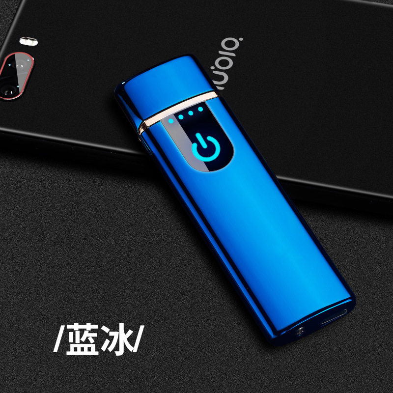 个性usb充电打火机TH752防风触摸感应电热丝点烟器广告定制