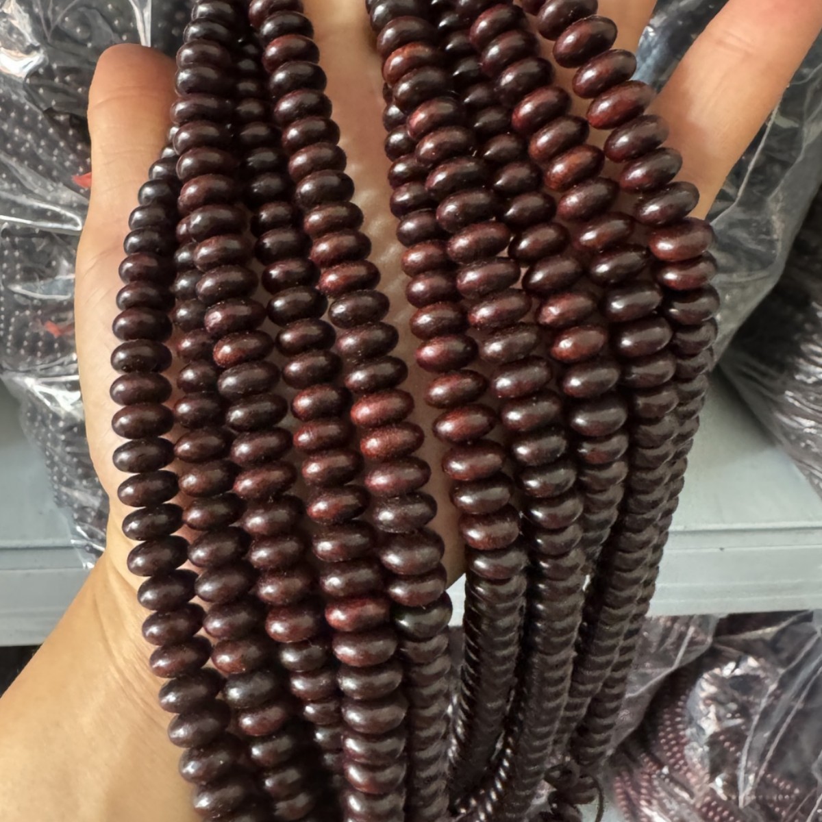 血檀木算盘珠散珠diy串珠隔片隔珠手链项链饰品配件半成品配饰