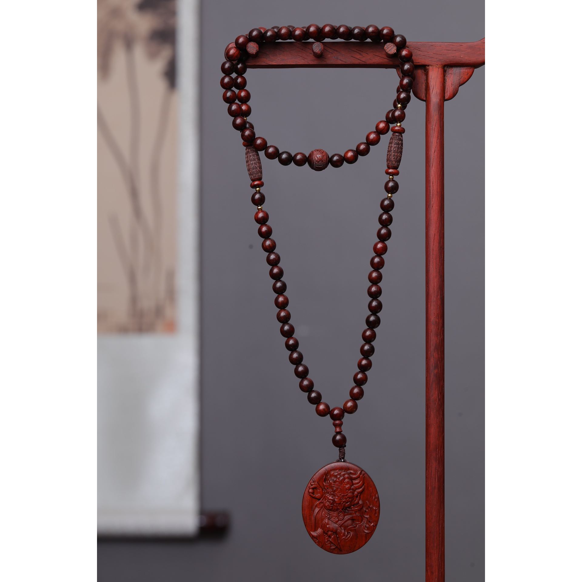 DIY雕刻年年有鱼车挂挂件汽车后视镜饰品装饰文玩印尼小叶紫檀木