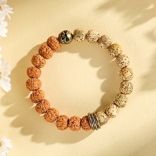 新月菩提铜配件达摩串珠手链男女文艺复古金刚菩提文玩手串