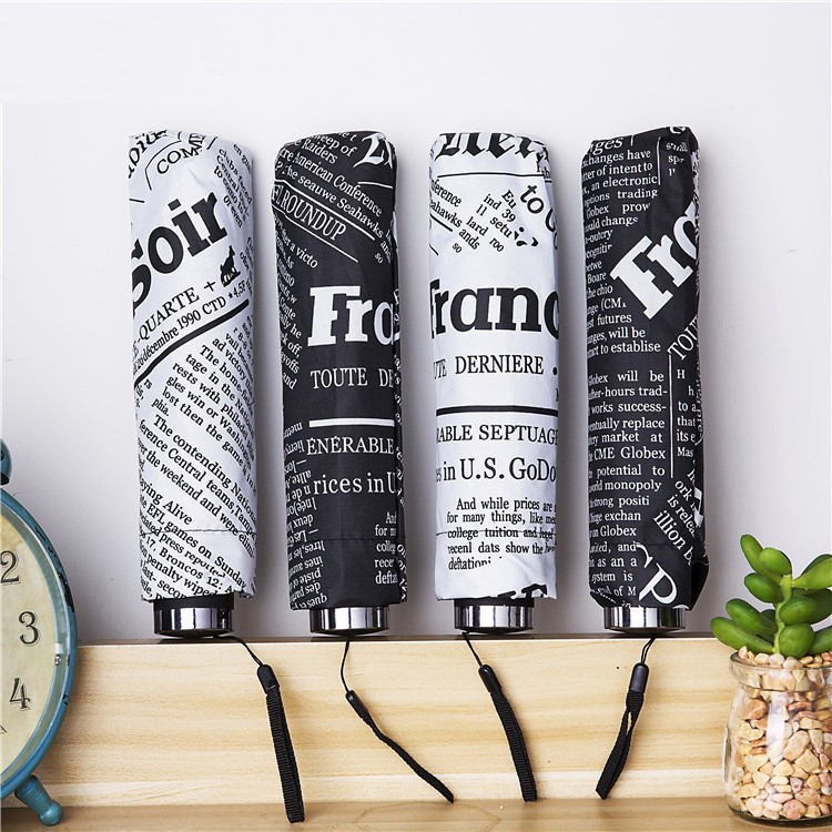 雨伞全自动学生伞复古伞折叠报纸男女晴雨两用太阳伞个性创意潮流