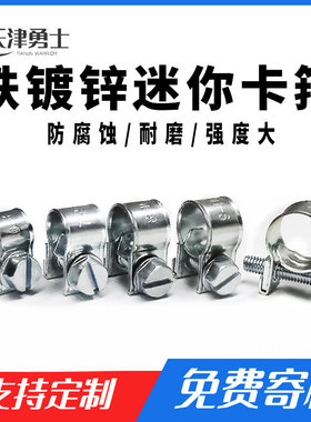 铁镀锌迷你卡箍抱箍油管fsae汽车pe油路油管专用卡箍管强力小喉箍