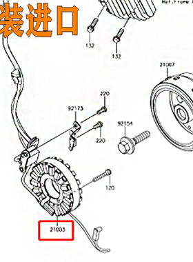 泰国原装进口适用Z250SL NINJA250SL全新发电机充电器磁电机线圈