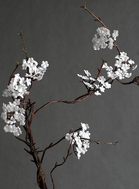 禅意花瓶插花仿真樱花藤条枝家居装饰小碎花干枝茶室摆件野碎花