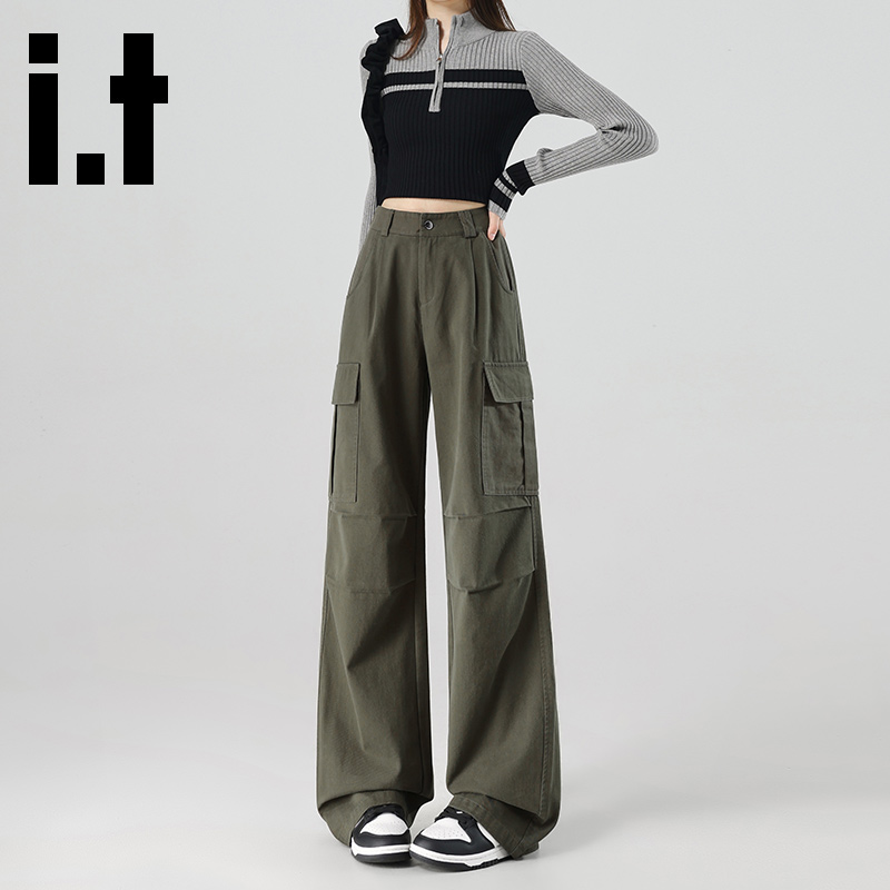 it加厚不臃肿工装裤女秋冬季高腰