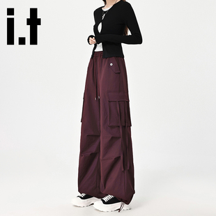 CHOCOOLATE美式 登山运动阔腿裤 降落伞兵工装 女秋冬2025新款 裤