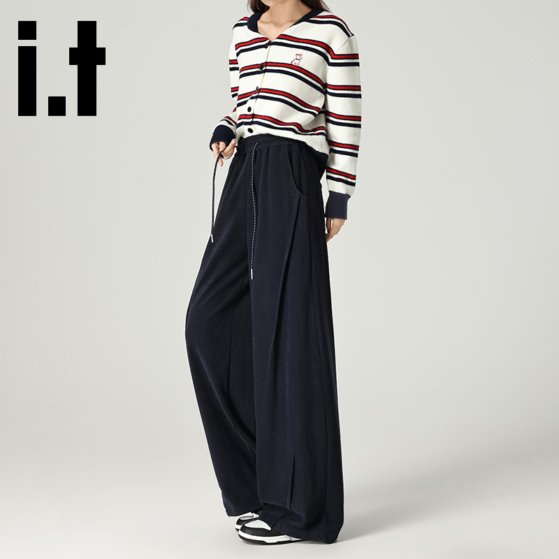 it加绒加厚阔腿裤女秋冬慵懒爆款