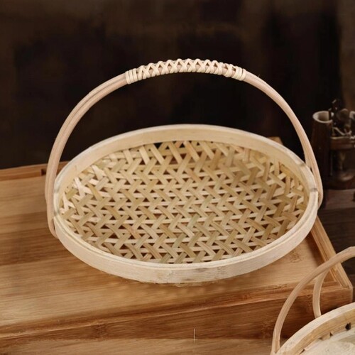 创意竹编水果篮提手篮