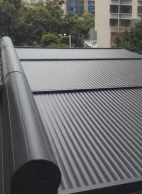 铝合金天幕帘阳光房遮阳顶帘户外天棚帘室外电动智能玻璃阳台