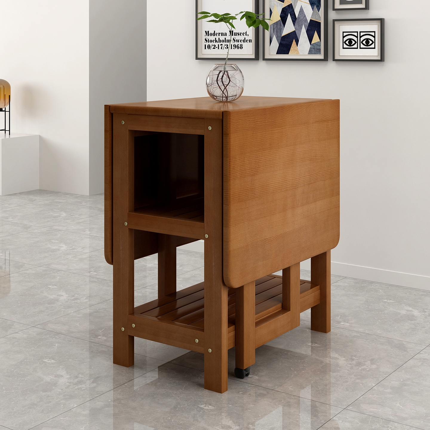 实木折叠餐桌家用小户型定制饭桌