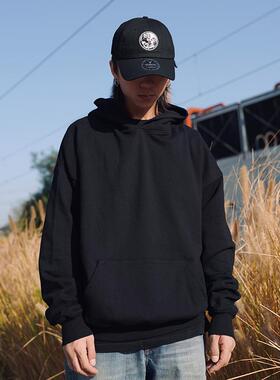 THE V BRAND美式街头嘻哈潮流宽松版型纯色基础休闲连帽卫衣帽衫