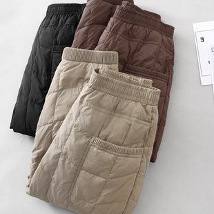 男外穿显瘦修身 加厚哈伦束脚卫裤 休闲裤 男冬季 保暖棉裤 轻薄羽绒裤