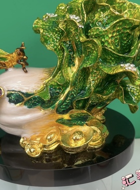 招财进宝白菜摆件珐琅彩家居饰品