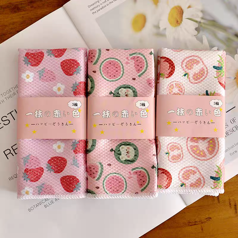 鱼鳞抹布不留痕擦玻璃专用家务清洁布去油无痕吸水不掉毛毛巾