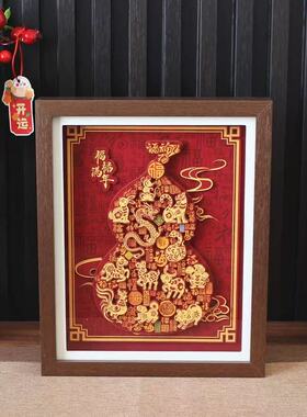 非遗3D立体剪纸葫芦装饰摆件画