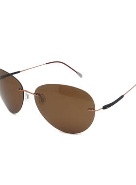 2026新款墨镜鹅蛋圆无框太阳镜一体纯钛超轻舒服时尚男女太阳镜