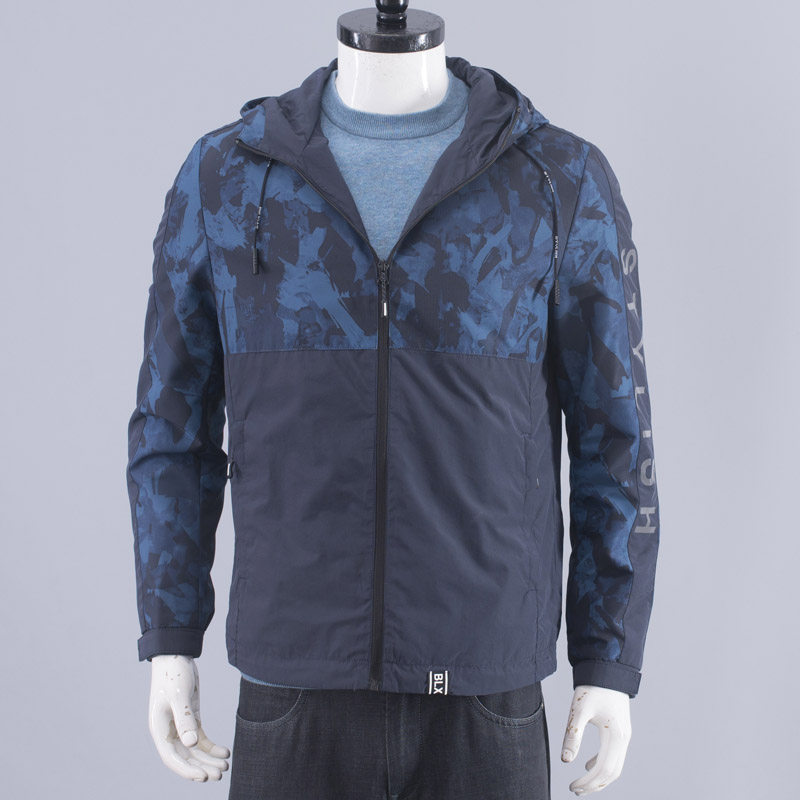 H撤柜福利！春秋男士时尚迷彩印花夹克青年运动风休闲连帽外套潮,男装,夹克,淘宝优惠券,粉丝福利购,淘宝优惠卷