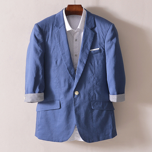 理发师春夏季 高端品质麻料 显瘦小西装 修身 西服外套 撤柜尾货男士