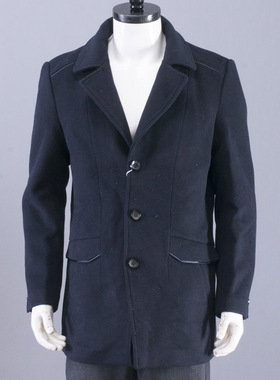 孤品清货有180185 内里加棉~品牌尾货男士羊毛呢大衣西装领风衣男