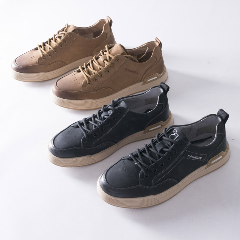 磨砂牛皮板鞋品牌春季真皮运动鞋