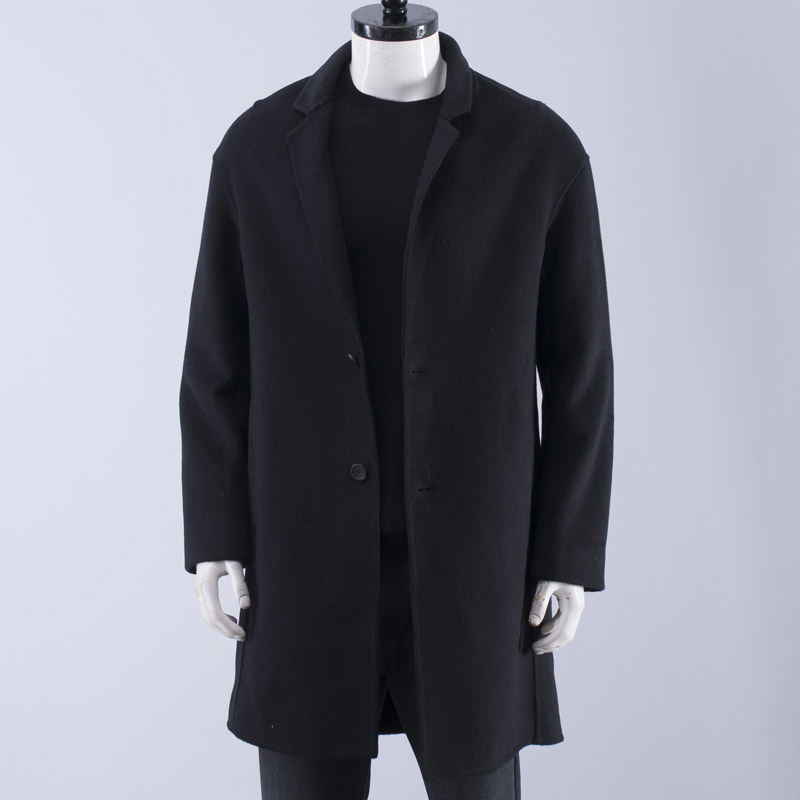 黑色风衣羊毛呢子秋冬长款外套男