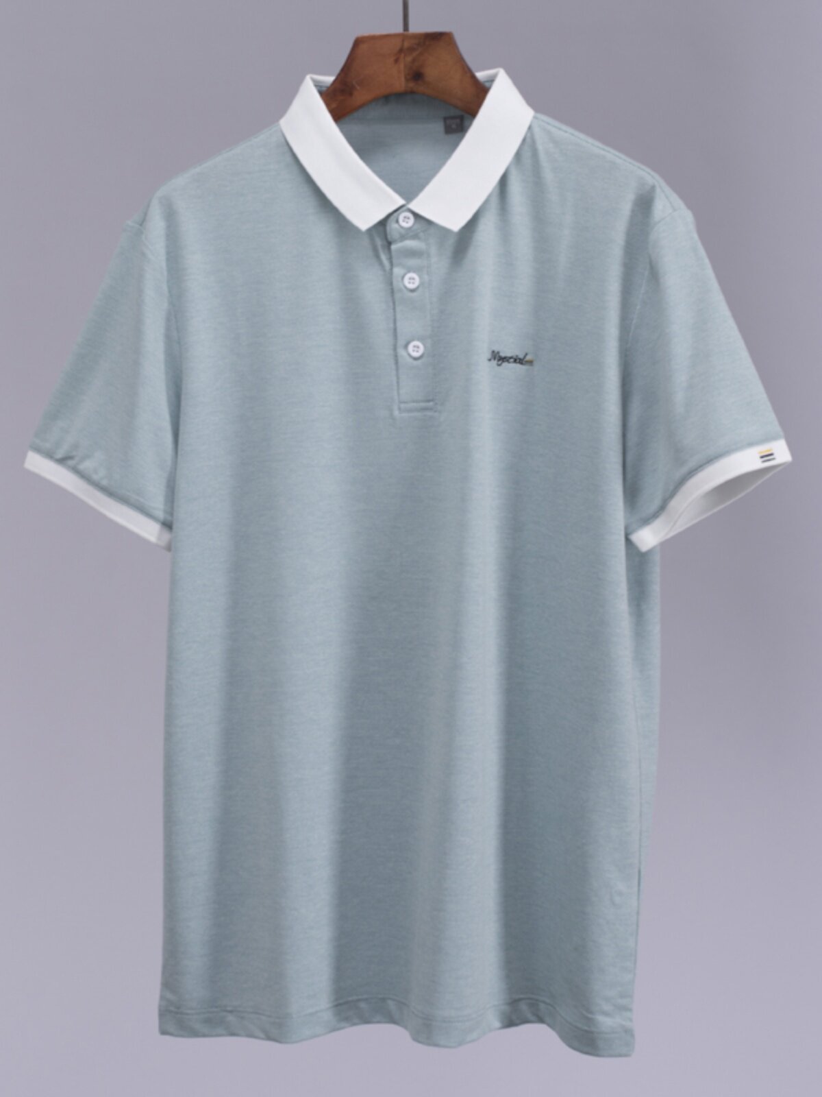 TENCEL BLEND MENS T-SHIRT SHORT SLEEVE POLO SHIRT SUMMER THIN LAPEL BUSINESS CASUAL TOP MENS T-T-SHIRT