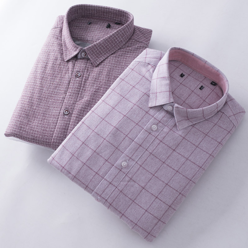 九牧家加绒加厚磨毛衬衫贴身上衣