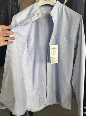断码清货有170175~品牌尾货男士蓝色长袖衬衫加绒加厚保暖衬衣冬