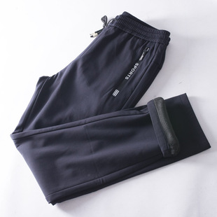 秋冬男裤 福利款 加绒保暖休闲运动长裤 松紧腰直筒卫裤 大厂尾货男士