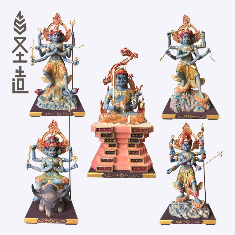 木雕五大明王佛像降三世明王像军荼利明王大威德夜叉明王摆件