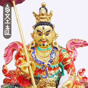 藏传铜雕财宝天王木雕佛像多闻天王家用铜雕佛厂 圣造