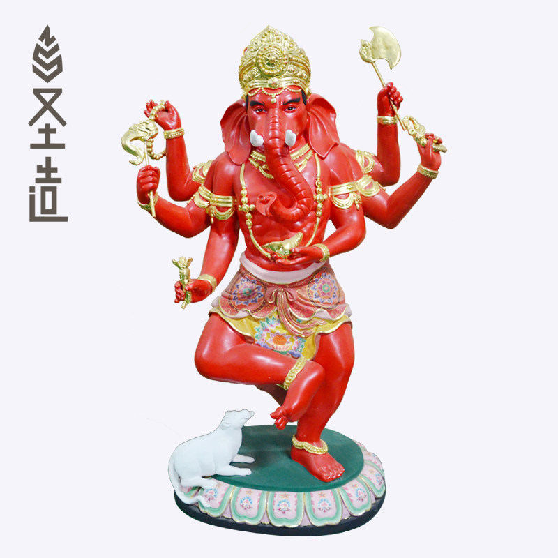 木雕象鼻神像摆件佛像象鼻财神居家印度佛定制 圣造