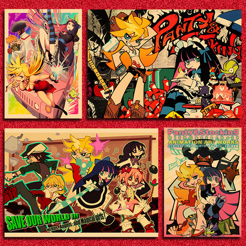 吊带袜天使贴画复古装饰画画芯