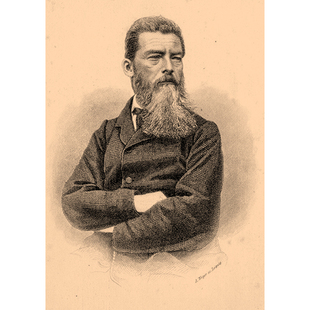 费尔巴哈海报肖像画Ludwig 饰画复古 Feuerbach图书馆历史人物装