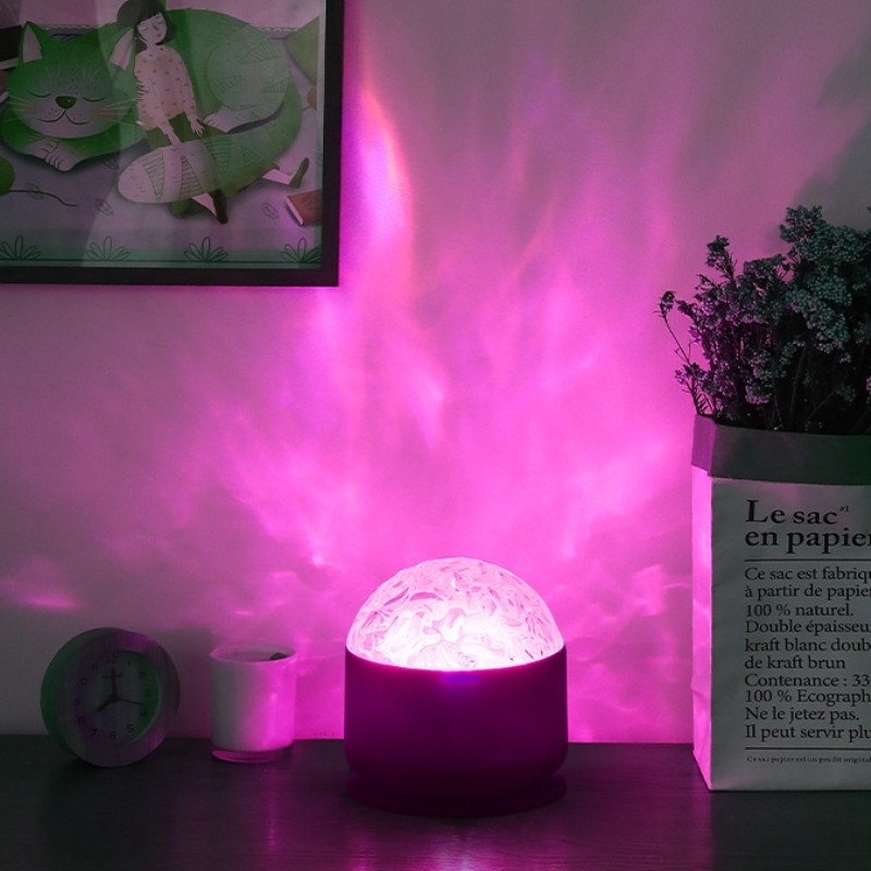 情侣趣灯旋转极光灯水波纹氛围灯usb水纹灯卧室床头遥控浪漫夜灯