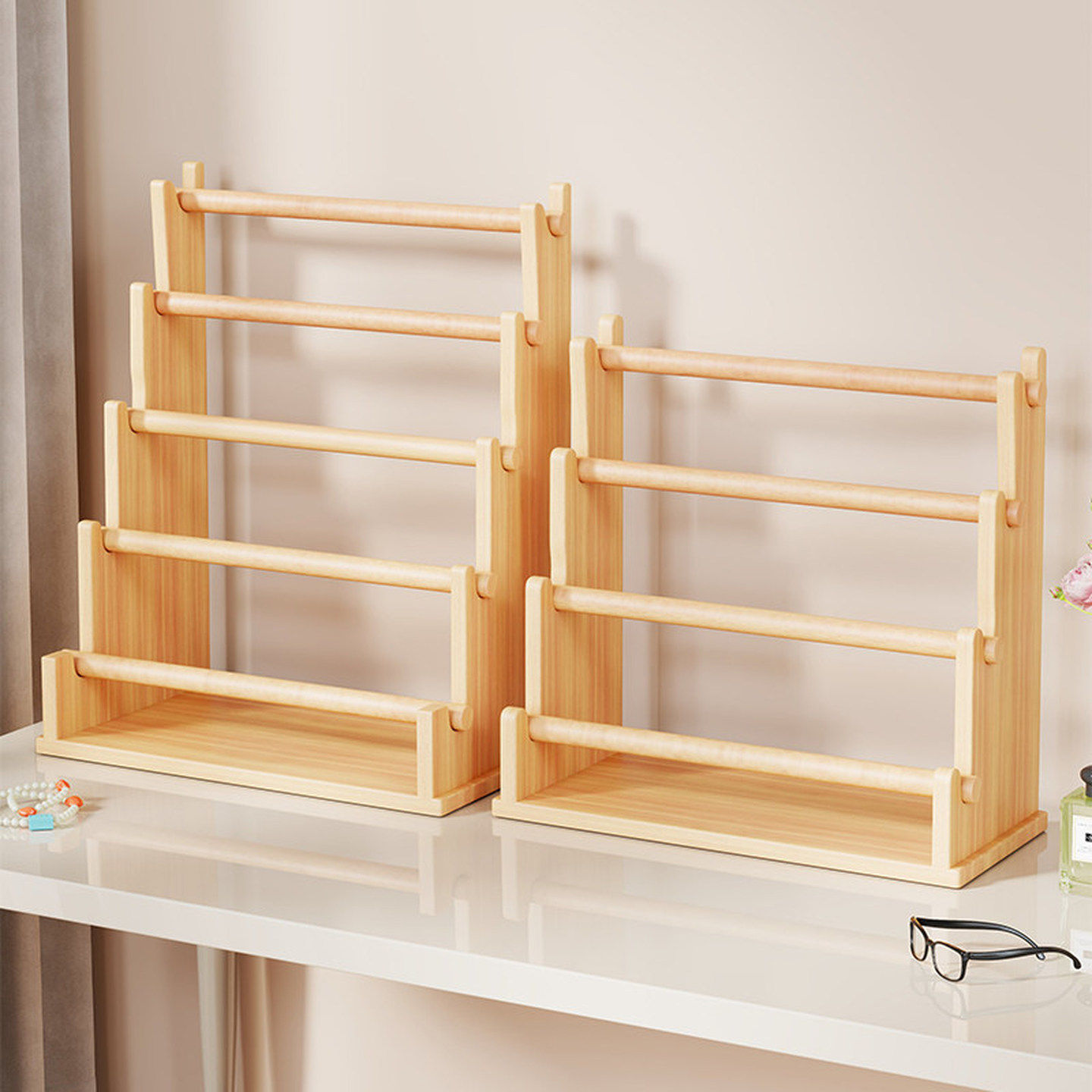 手串展示架收纳盒桌面简约手表手链手镯置物架多层木质饰品首饰架