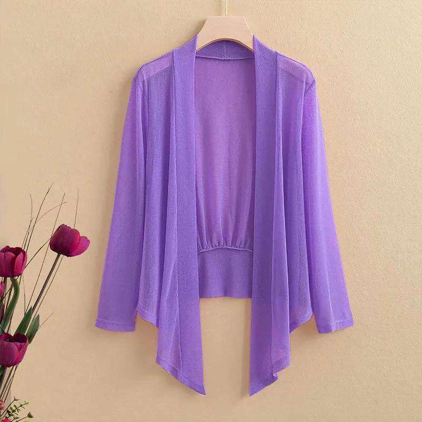 防晒衣女夏网纱小披肩中年短款外套大码空调衫薄款冰丝小坎肩开衫