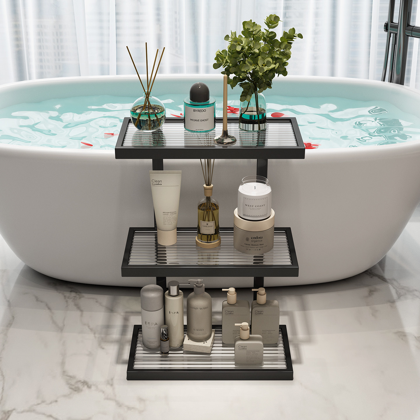 高端卫生间置物架浴室角架储物架落地架厕所淋浴马桶边收纳小架子